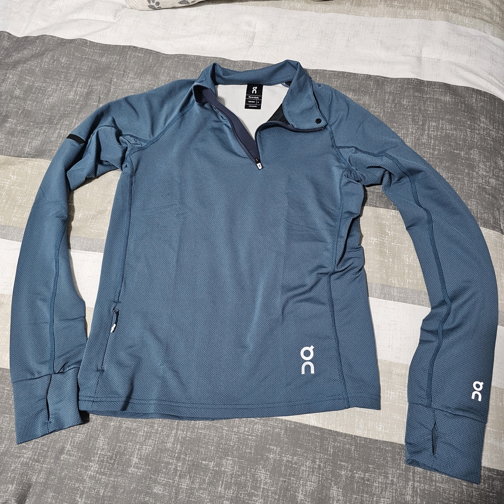 On Running Blue Quarter-Zip Pullover